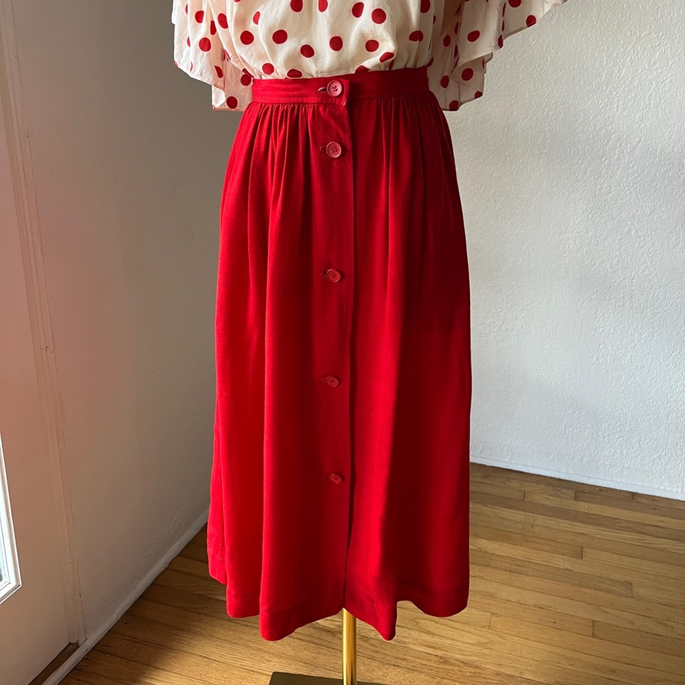 Stunning vintage Yves St Lauren red skirt